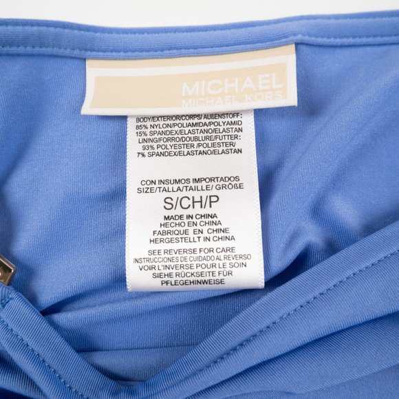 MICHAEL Michael Kors light blue asymmetrical loose fit flowy shirt size S - Picture 6 of 9